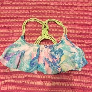 Palm Tree Patterned Swim Suit Top